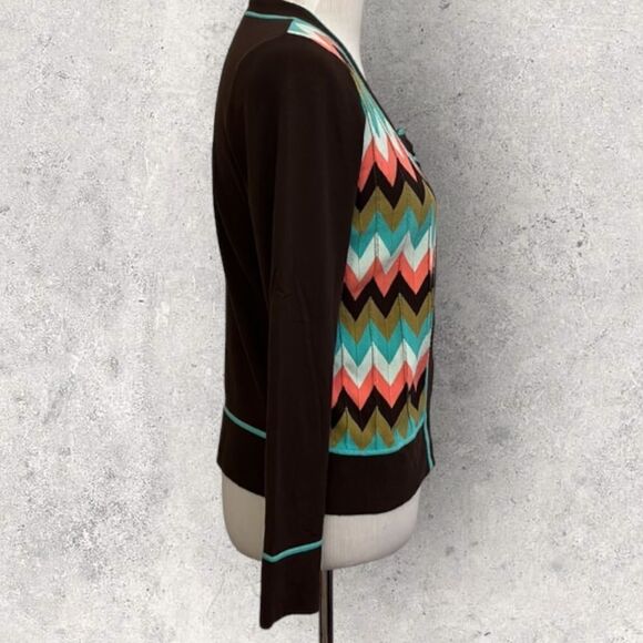 Milly of New York zig zag cardigan sweater size Small - Picture 3 of 7